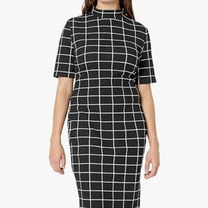 Floerns Women's Short Sleeve Gingham Bodycon Business Pencil Dress